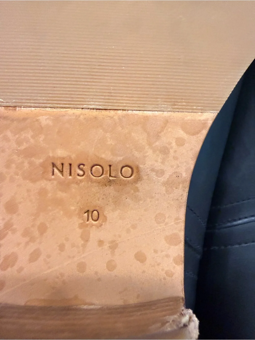 Nisolo Mia Everyday Ankle Bootie Black Leather Stacked Heel Size 10